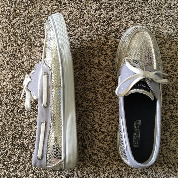 Silver sequin Sperry boat shoes - Picture 2 of 4