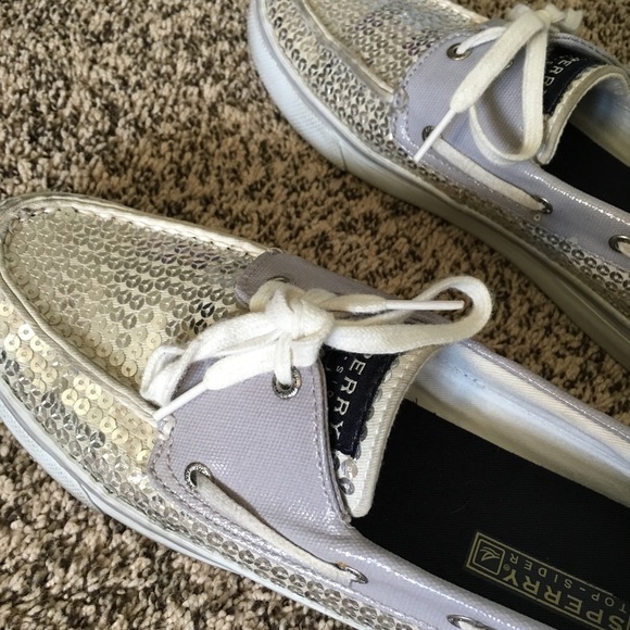 Silver sequin Sperry boat shoes - Picture 4 of 4