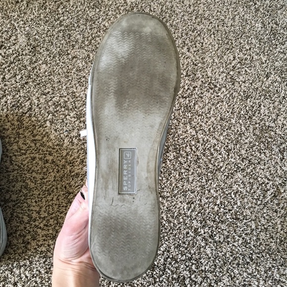 Silver sequin Sperry boat shoes - Picture 3 of 4