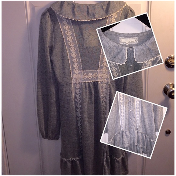 Sweet Feminine Designer Women's A'reve Grey Dress - Picture 4 of 4