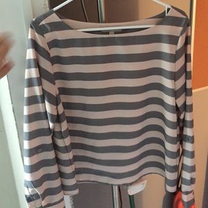 Cute stripe long sleeve blouse
