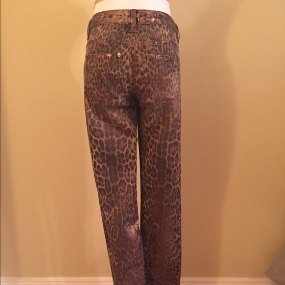 Roberto Cavalli Metallic Leopard Print Jeans - Picture 2 of 4