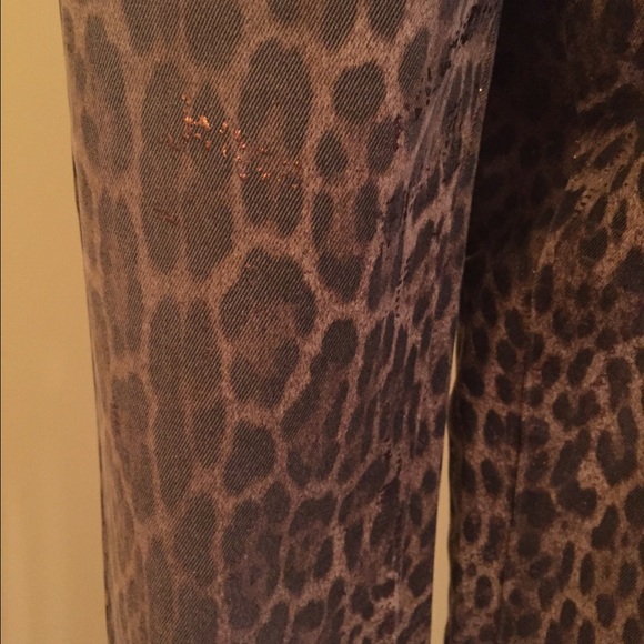 Roberto Cavalli Metallic Leopard Print Jeans - Picture 3 of 4