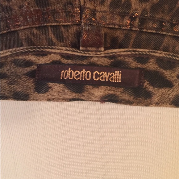 Roberto Cavalli Metallic Leopard Print Jeans - Picture 4 of 4