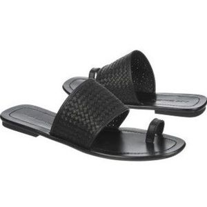 Via Spiga Black Leather Sandals