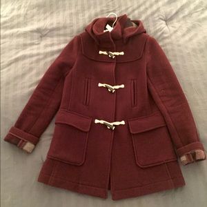 Topshop burgundy coat