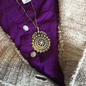 Long Pearl Pendant Necklace