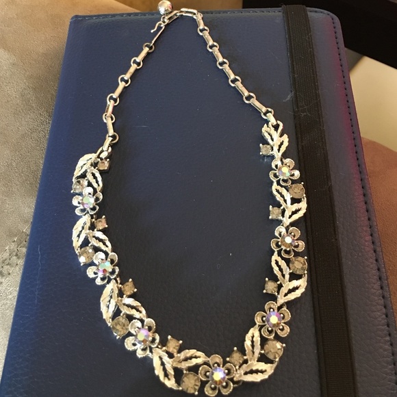 Price reduced! Silver leaf and flower necklace