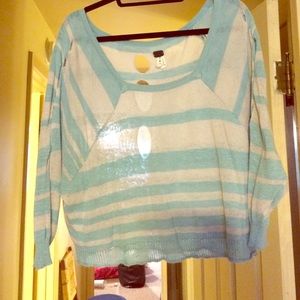 We the free cropped striped sweater