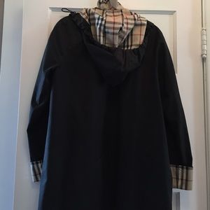 Black Burberry cotton rain jacket
