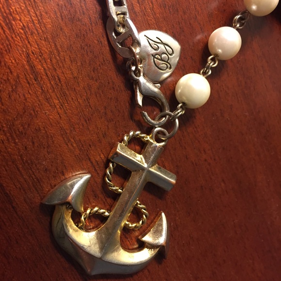 ‼️SOLD‼️ Anchor and pearl Betsey Johnson necklace - Picture 3 of 4