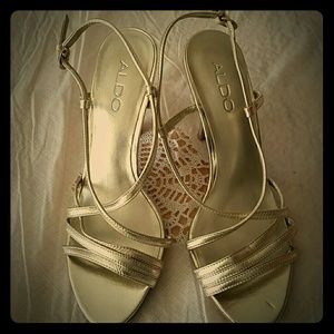 Aldo gold shoes