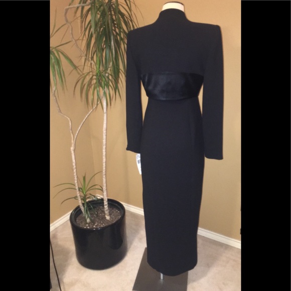 Jones NY-Tuxedo Evening Dress w/Bolero Jacket - Picture 2 of 8