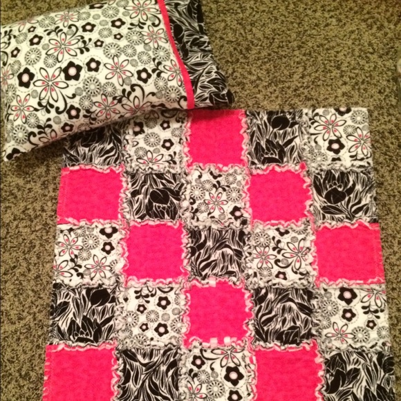 Other - Handmade baby/toddler rag quilt and pillow set