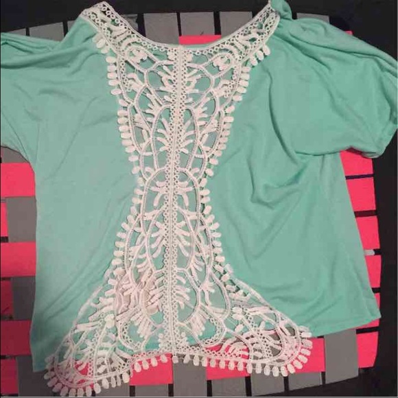 Lace back top