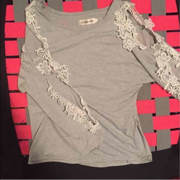 Lace shoulder shirt
