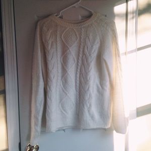 White knit sweater