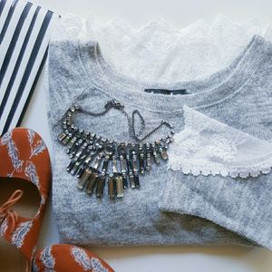 New Long Sleeve  Knit Sweater/Top with Lace