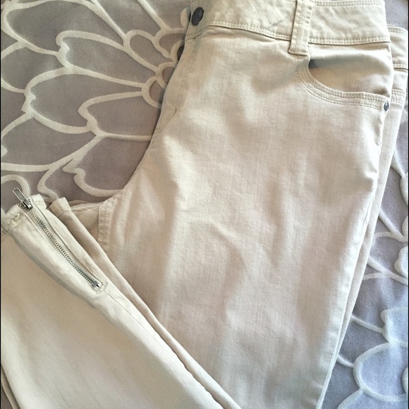 Lane Bryant, Genius Fit Tan Ankle Jeans