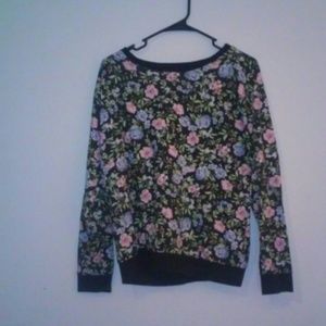 Flowered long sleeve shirt/sweater