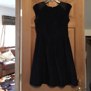 Faux leather shoulder dress