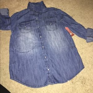 Brand New Sexy Blue Jean Button Down Shirt