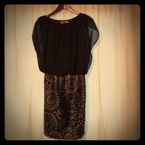 Black and Tan detailed dress