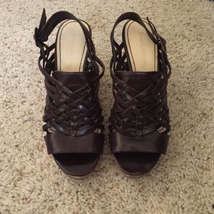 Enzo Angiolini Brown Wedges