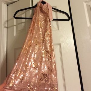 Pink/ gold sequin halter!