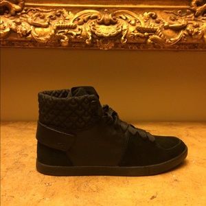 Lacoste Black Leather Hi Top Sneakers