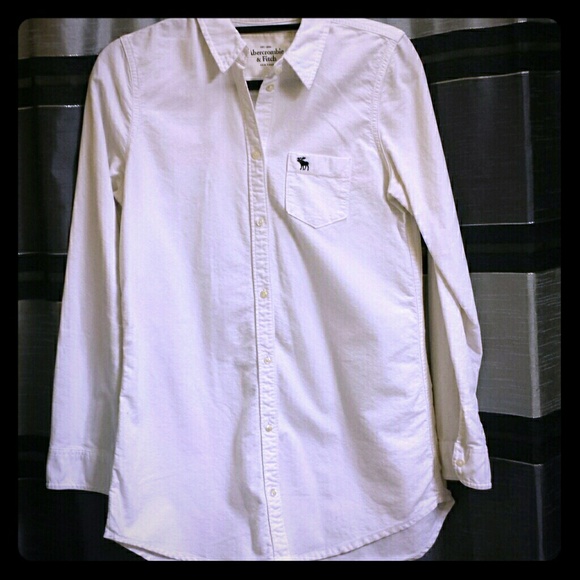 Abercrombie & Fitch extra long button tunic white - Picture 1 of 3