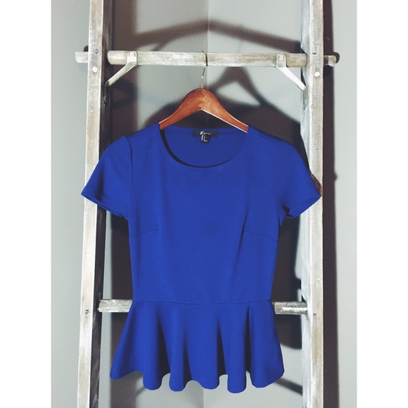 blue| peplum top