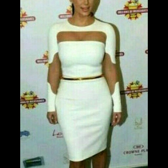 All White Kim K Dress