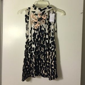 DVF Low Back Tank With Rhinestone Detail