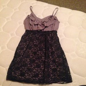 Lavender dress with black lace