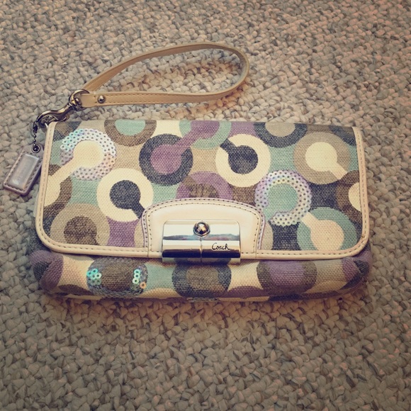 Coach multicolored clutch