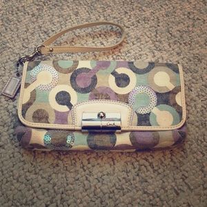 Coach multicolored clutch