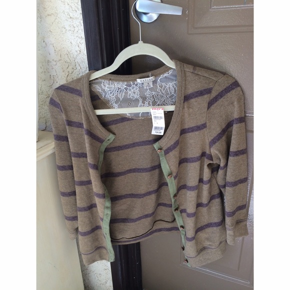 Cute brown & purple stripped cardigan
