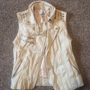 Tan / cream Leather vest