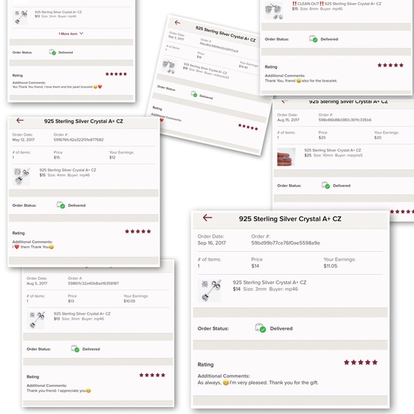 ✨LAST PAIR✨925 Sterling Silver Crystal A+ Quality - Picture 4 of 5