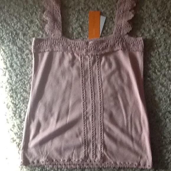 Pink top with crochet trim