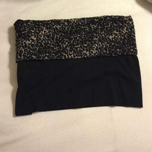 Leopard and black mini skirt