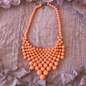 Peach bib necklace