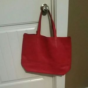 J crew leather tote