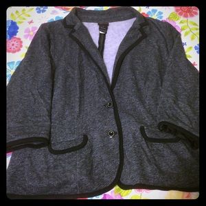 Torrid Gray/black 3/4 Sleeve Blazer