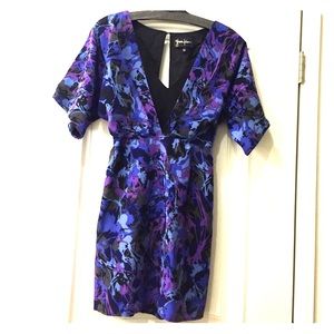 Yuli Kim Silk Splatter Paint Mini Dress