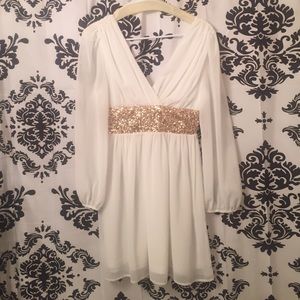 White Gold Sequin Dress