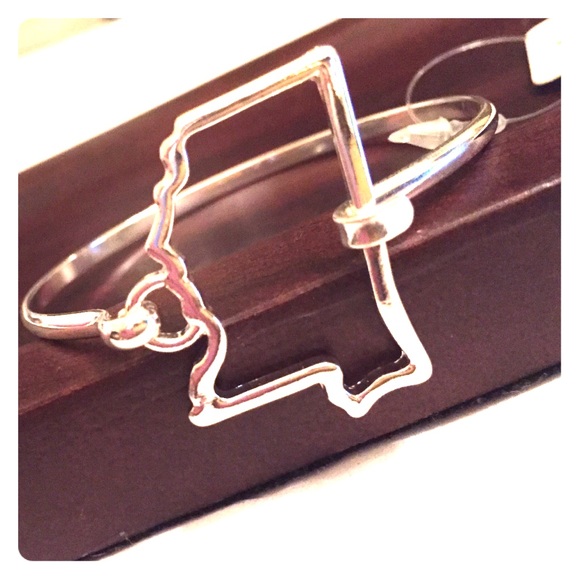 Silver Mississippi State Bracelet