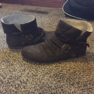 Brown Buckle Booties