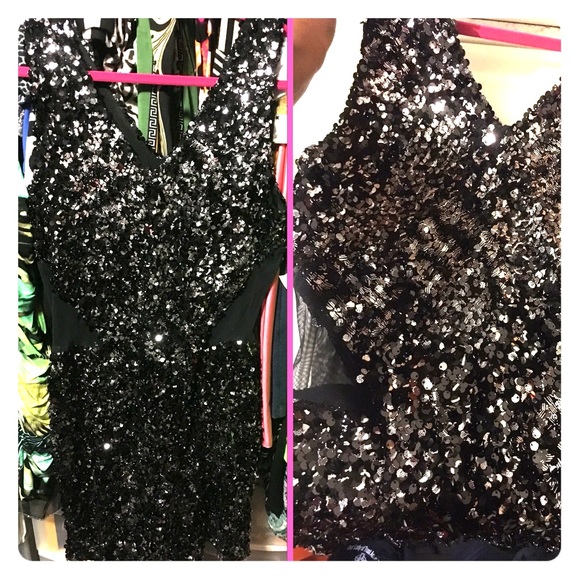 Black and Silver Sequins Dress ♨️